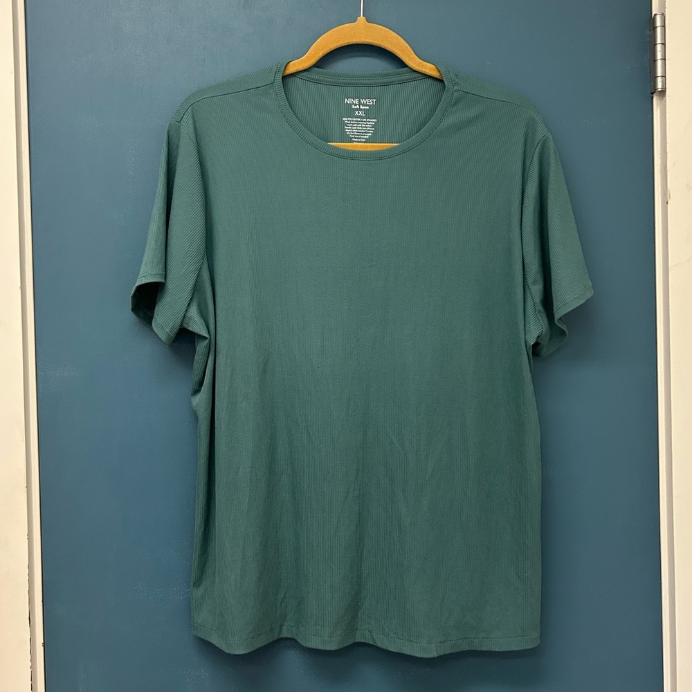 Nine West Teal T-Shirt XXL/1X